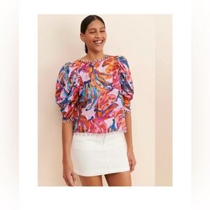 Farm Rio colorful bananas blouse